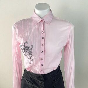 Panhandle Slim 100% Cotton Light Pink Long Sleeve Southwestern Button Down Shirt
